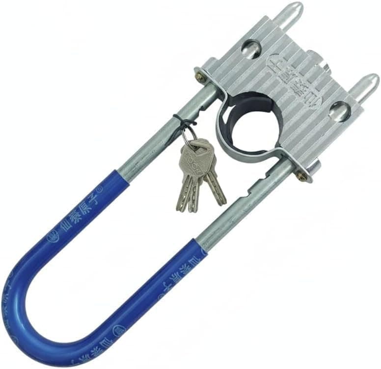 Security Lock and Anti-Theft Protection, Stainless Steel Padlock for Motorcycles, Motorcycles, Scooters and More (Big Blue U-Lock & Sail)-AGA
