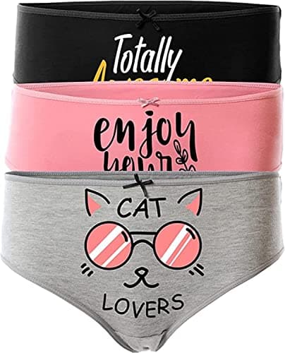 Mesery Women's Classic Low Rise Breathable Cotton Briefs - 3 Count (Pink) - Set of 3 Underpants