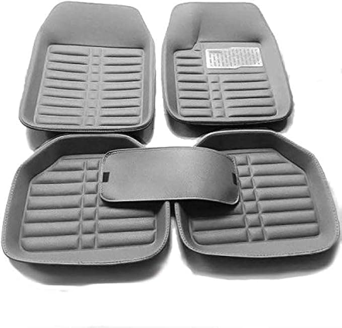 SACAR 3D Universal Car Mat - Suitable for All Cars - 5 Pieces - Grey