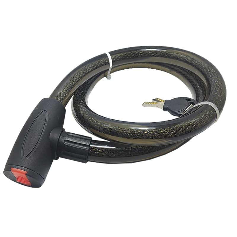 Kapper Trade Motorcycle Scooter Air Security Lock Heavy Duty Anti-Theft Safety Lock (Black Drop Bearing Lock, Wire Length 110cm, Code :9870) - KaberTrade