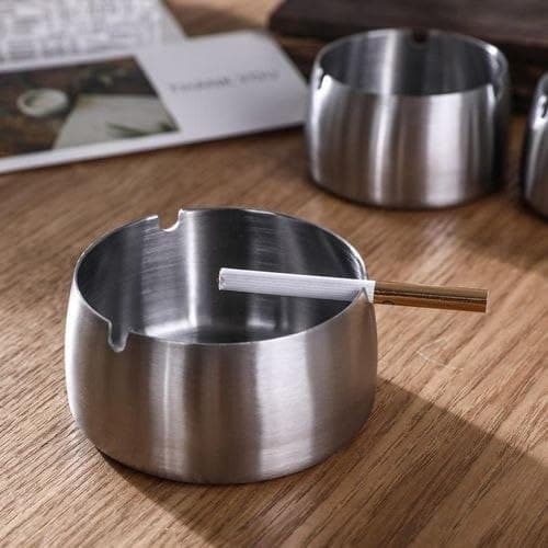 Generic Stainless Steel Ashtray, Round, Rust-Resistant, Easy to Clean, 10 cm Diameter, .db