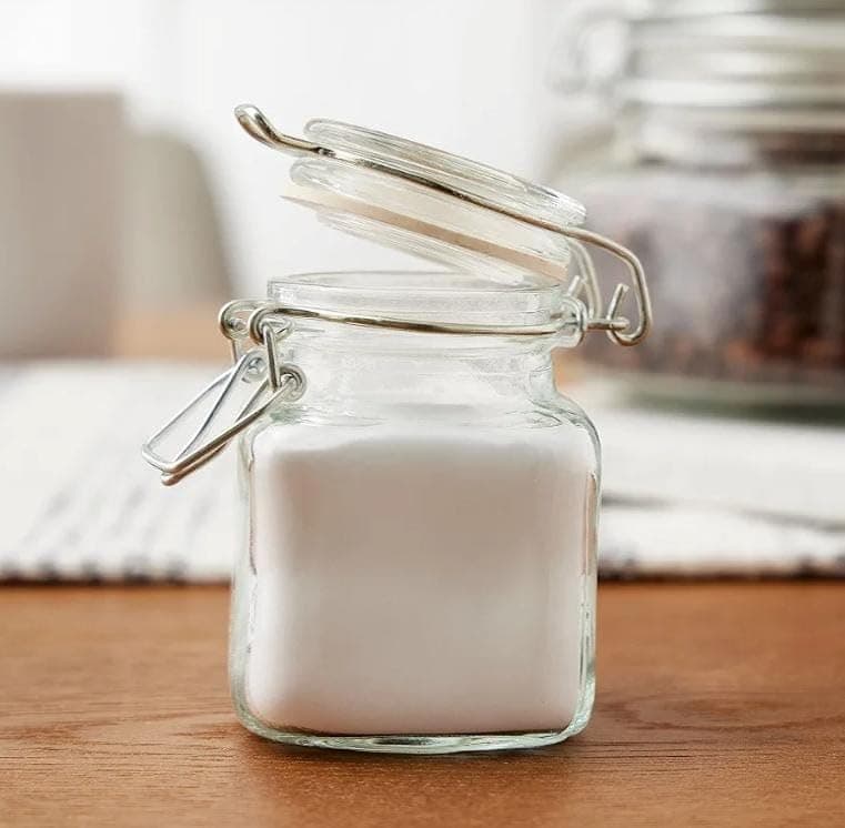 Generic Glass Spice Jar with Airtight Clip, Clear, Square, 50ml Capacity, .F Food storage container