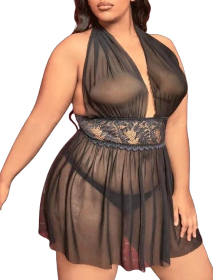 Black Chiffon Lingerie Outerwear