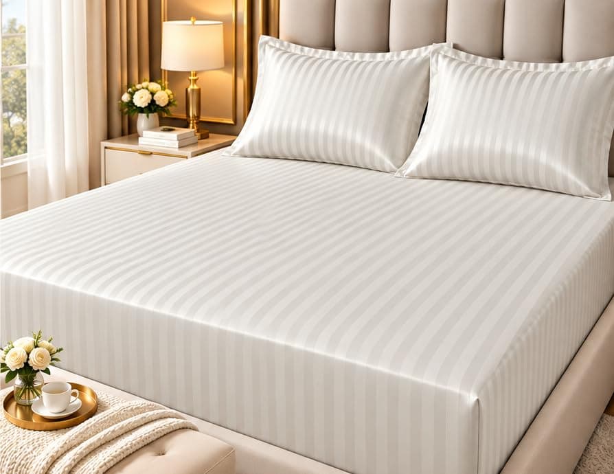 CUBD 800 Thread Count Egyptian Cotton Flat Sheet, Dark White, 160*200*30cm, QBED