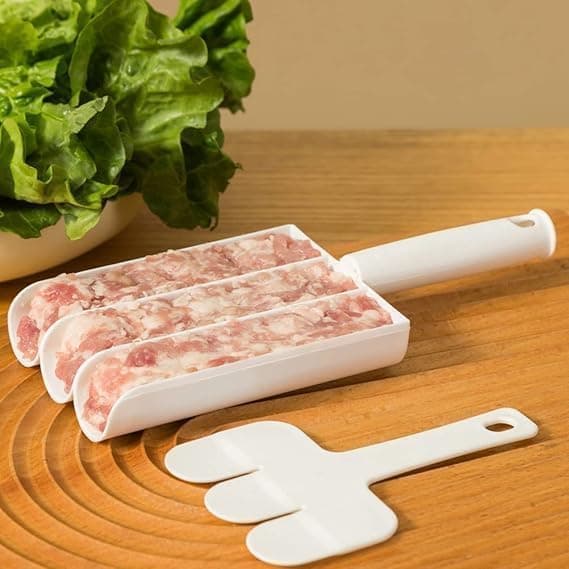 Manual Kofta Maker Pen Meat Shish Kebab Press Mold BBQ Tool for Skewers