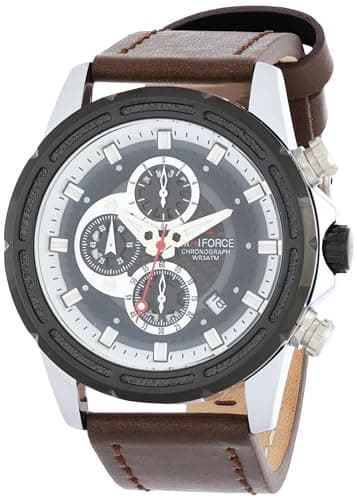 Naviforce Watch for Men, Automatic Movement, Analog Display, Brown Leather Strap-LC06444.351
