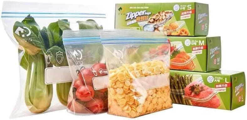 Resealable Freezer Bags Double Seal Food Storage Plastic Bags Clear