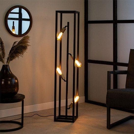 لمبادر 4 لمبة بدون لمبات 140x25x140 سم اسود و ذهبى Edg_195 Lamp