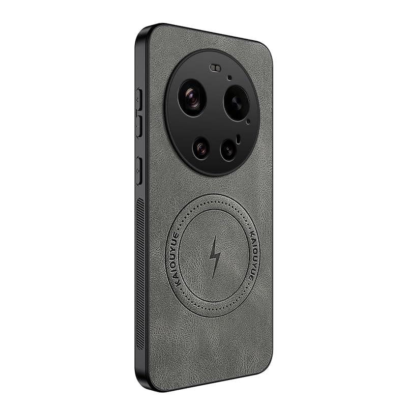 GOLDEN MASK Compatible With Xiaomi 17 Ultra Leather Like Shell Magnic Case (Gray) Cellular phone case