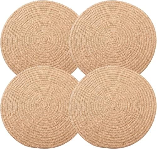 Natural Wicker Oval Coaster Heat Resistant Trivet for Hot Pots and Pans Handwoven Decorative Table Mat for Kitchen Trays and Rustic Home Decor Accent