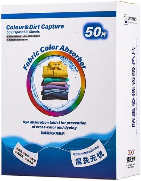 Color Catcher Laundry Wipes 50 Count Prevents Fading and Protects Fabrics from Dyeing Transfer Suitable for Regular and Automatic Washing Machines for All Types of Clothes Laundry detergent