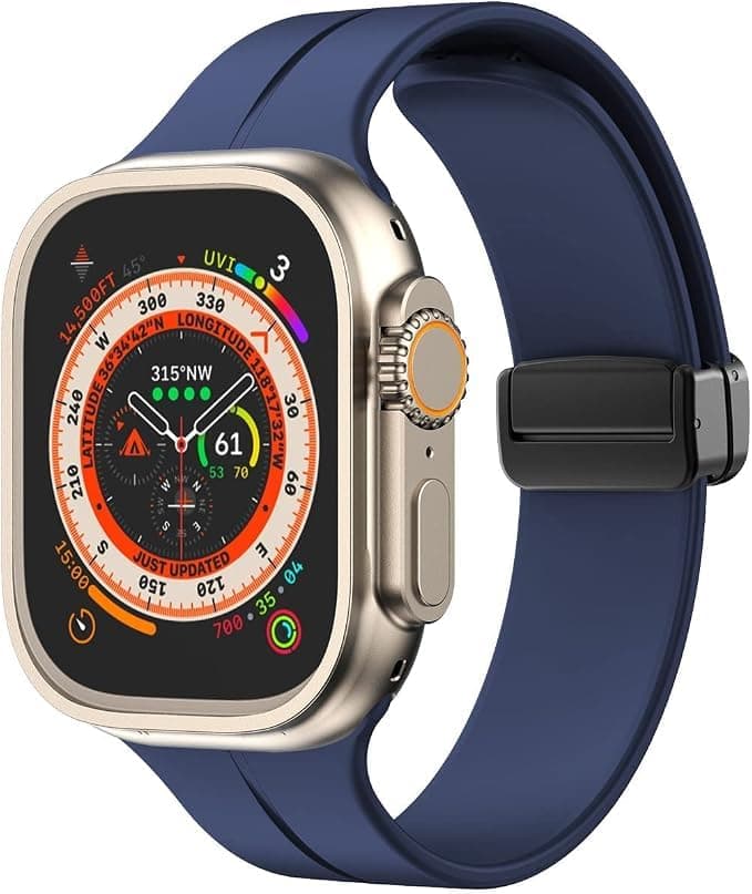 Strap For (Compatible with Apple Watch Band 49mm 45mm 44mm 42mm), Soft Silicone Sport Strap with Magnetic Clasp Compatible with iWatch Series 11/10//9/8//7/SE/6/5/4/3/2/1 (Green)