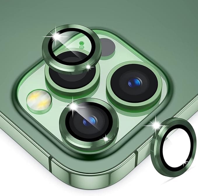 Phone Camera Lens Protector, 9H Tempered Glass Aluminum Alloy Camera Lens Protector (Compatible with iPhone 11 Pro Max/11 Pro) (Green) Screen protector