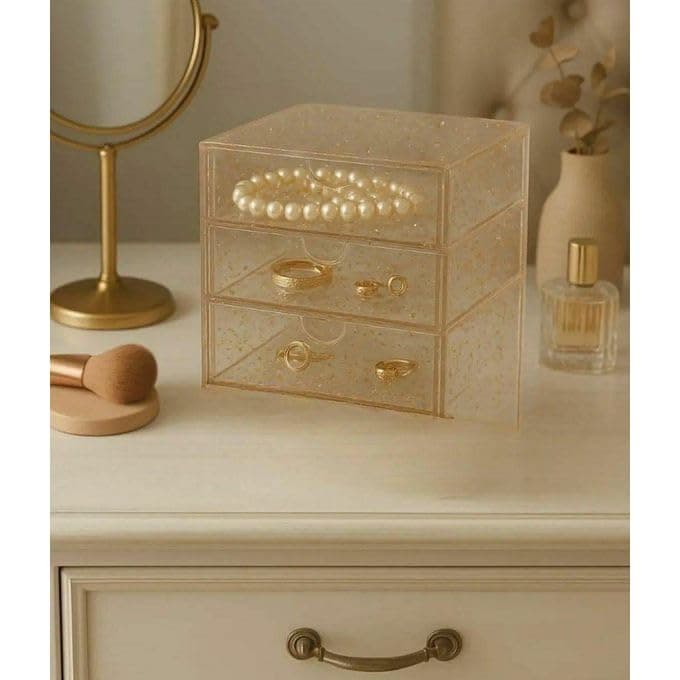 Small 3-Layer Drawer Organizer for Jewelry Storage Hairpins and Personal Accessories Compact Desktop Vanity Container Multipurpose Storage Solution