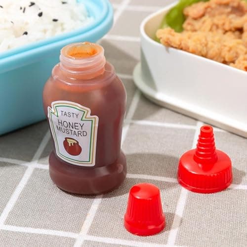 2 Pack Airtight Sauce Containers Ketchup Container Set Small Practical and Light for Daily Travel Lunch Box Suitable for Trip, Work, Easy Organization of Sauces Bottle