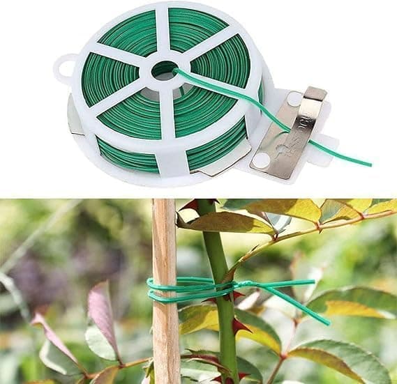 Metallic Tie Wire with Built-in Cutter Garden Plant Support Twist Tie