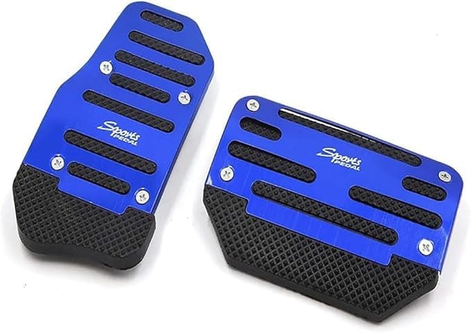 Non-Slip Car Pedals, Gear Shift Brake Pad Cover, Foot Pedals, Universal Replacement Accessories for Cars and SUVs (Automatic Pedal Kit-Blue-2pcs)