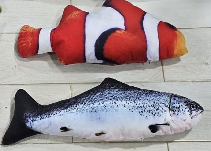 Realistic Shape Fish Cushion, 60 cm, Clownfish and Salmon | 3D Realistic Shape, Suitable For Kids, Home Decor, Soft And Comfortable, Funny Design