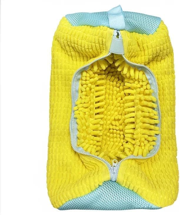 Microfiber Shoe Washing Bag with Internal Brushes Large Laundry Pouch Storage bag
