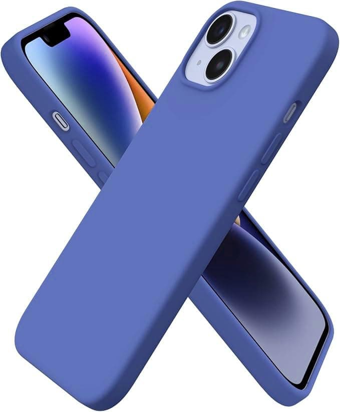 Compatible with iPhone 15 Case, Liquid Silicone Case, Full Body Shockproof Protective Cover [Soft Microfiber Lining], Slim Thin Phone Case for iPhone 15 6.1 inch, (Blue) Cellular phone case