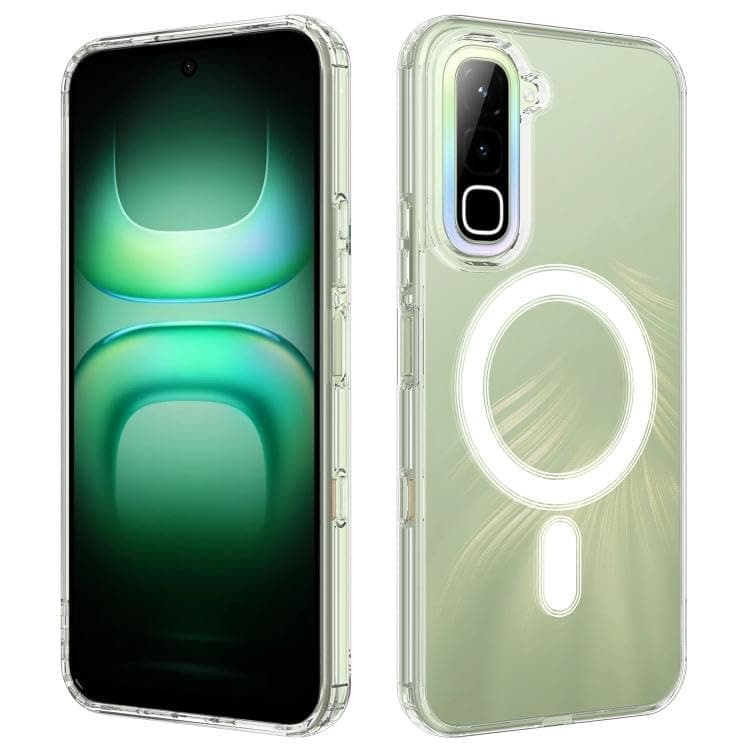 Case Cover Transparent (Compatible with infinix Hot 70) Protective Phone Case with Frame And Magnetic Feature Anti Yellowing Supports Wireless Charging Lightweight and Durable (Clear) Cellular phone case