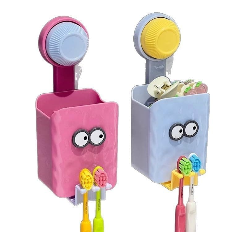 Adhesive Wall Mounted Toothbrush Holder Toothpaste Caddy Storage Organizer