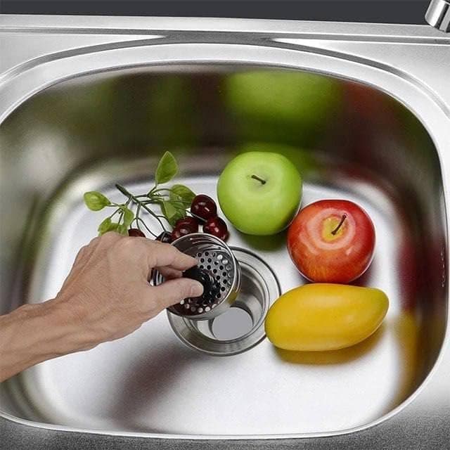 Generic 2-in-1 Stainless Steel Sink Strainer and Stopper. mk Drain strainer