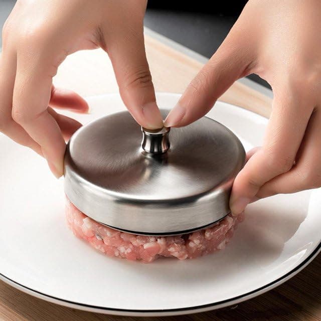 8cm Stainless Steel Burger Press Patty Maker Single Press with Handle Kitchen tools