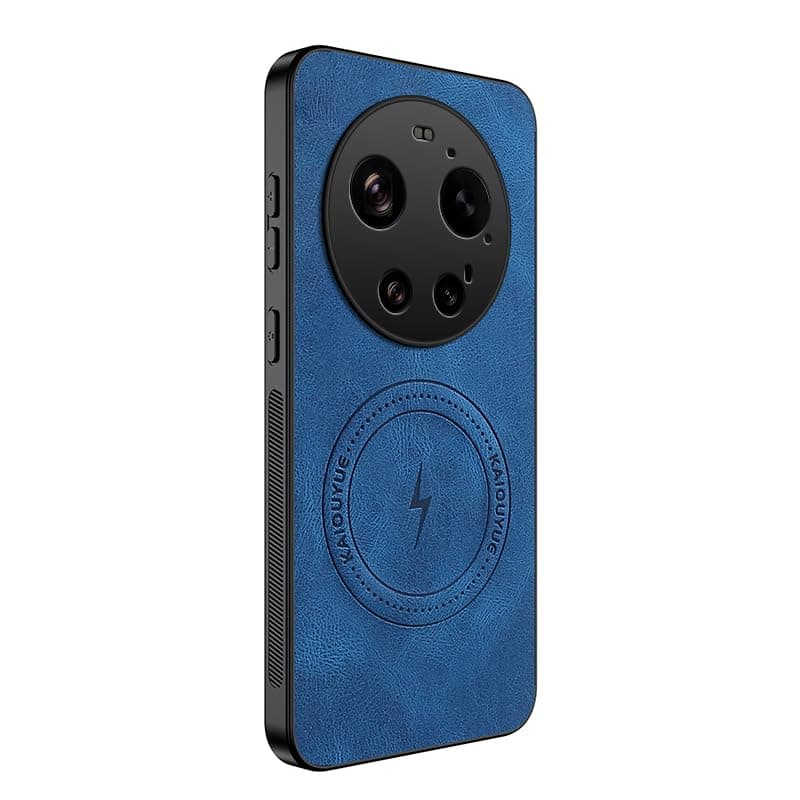 GOLDEN MASK Compatible With Xiaomi 17 Ultra Leather Like Shell Magnic Case (Blue) Cellular phone case