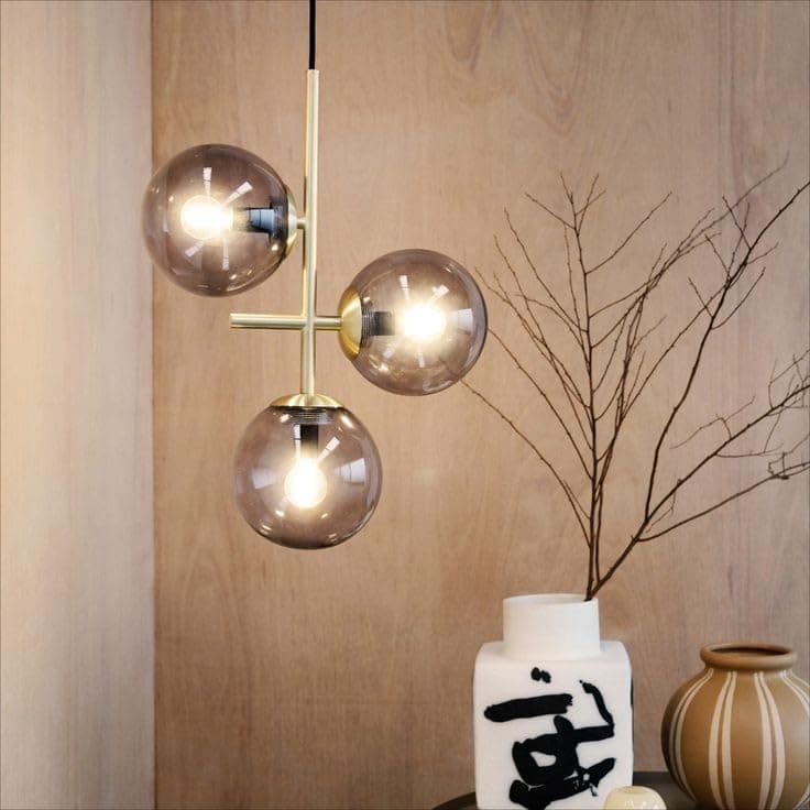 Generic Pendant Light 3 Bulb Without Bulbs 60x30x60cm Gold Edg_31