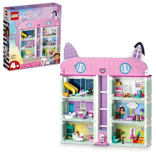 LEGO Gabby's Dollhouse Gabby's Dollhouse 10788 | 4-Floor Doll's House, Gabby, Pandy Paws & MerCat Figures, Toy, Gift for 4+ Year Old Girls & Boys, 498 Pieces Toy building block
