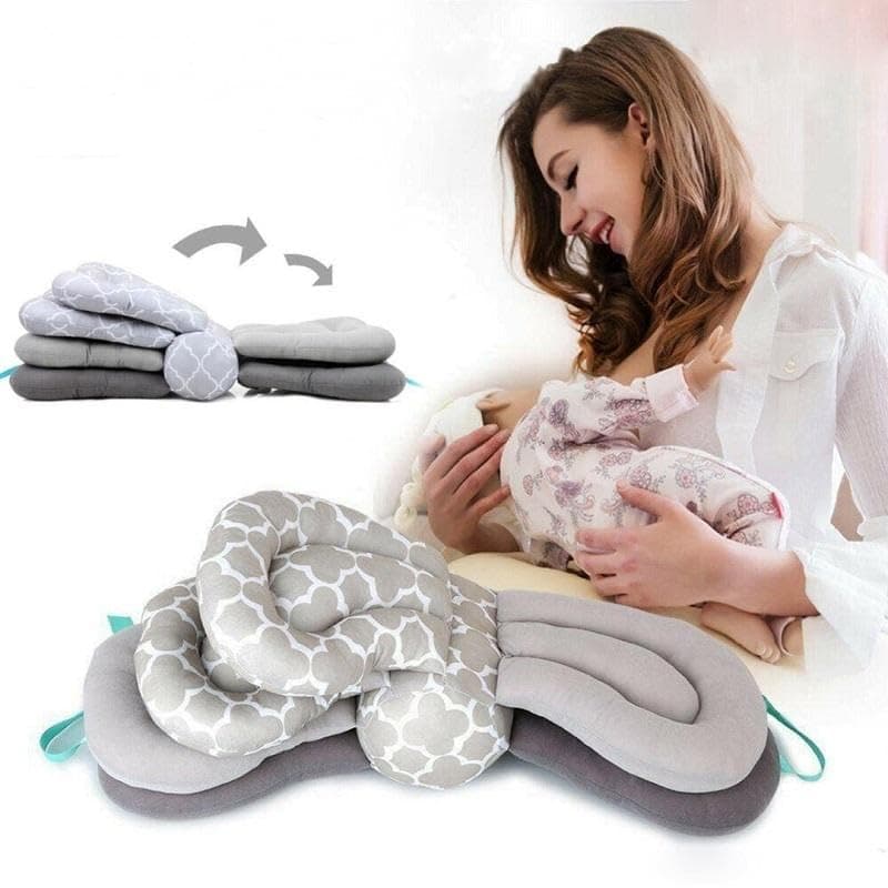 Adjustable Breastfeeding Pillow, Support Multiple Positions, Suitable From 0 Months, Grey