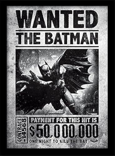 DC Comics FP11085P-PL Batman Arkham Origins 30 X 40 cm "Wanted" Framed Print Wall art