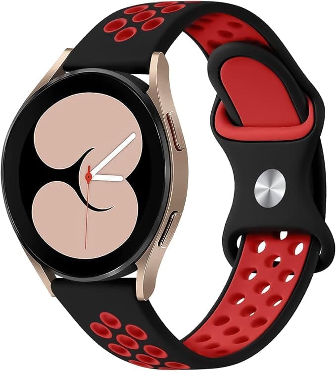 Straps (Compatible with Samsung Galaxy Watch 7 6 5 4 FE Strap 20mm 44mm/Watch 6 Classic 43mm 47mm/5 Pro 45mm/4 Classic 42mm 46mm, 40mm Soft Silicone Replacement Sport Band for