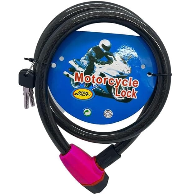Anti Theft Lock, Strong and Durable Safety Wire Lock for Bike, Motorcycle and More (Black Mauve Length 118cm) - KaberTrade