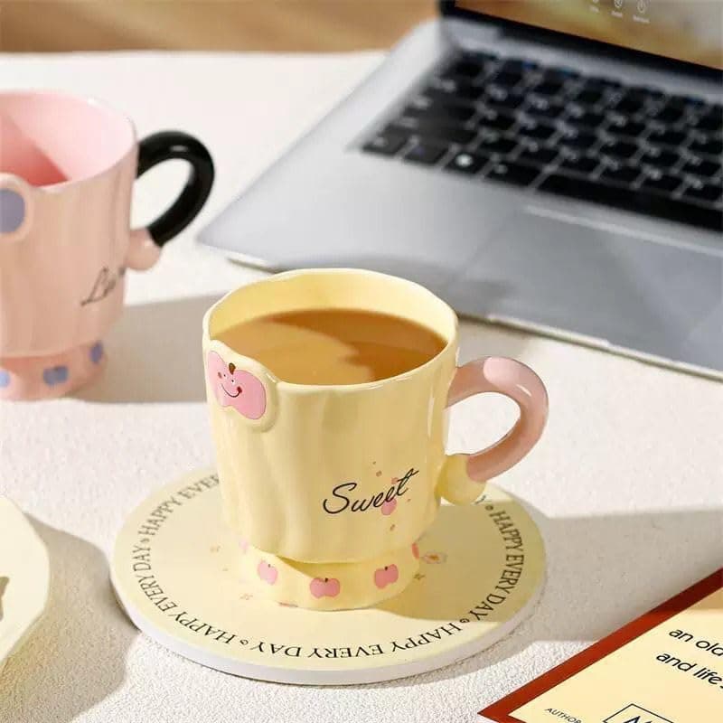 Porcelain Kitty Mug for Coffee Tea Hot Cold Drinks for Home and Office