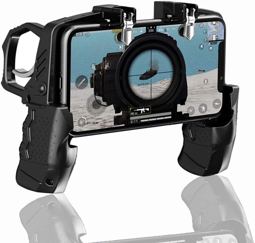 K21 Mobile Game Controller with Shooting Aim Buttons and L1R1 Sensitive Stick for Call of Duty PUBG Fortnite for iPhone Android 4.7 6.5 inch