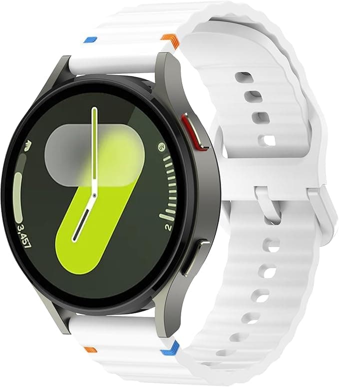 20mm Soft Flexible Silicone Watch Band with Safety Buckle Waterproof Compatible with Samsung Huawei Amazfit Watch