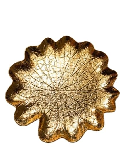 Premium Gilded Serving Tray Size 32cm Available in 6 Distinctive Decorative Shapes Imported Durable Plastic