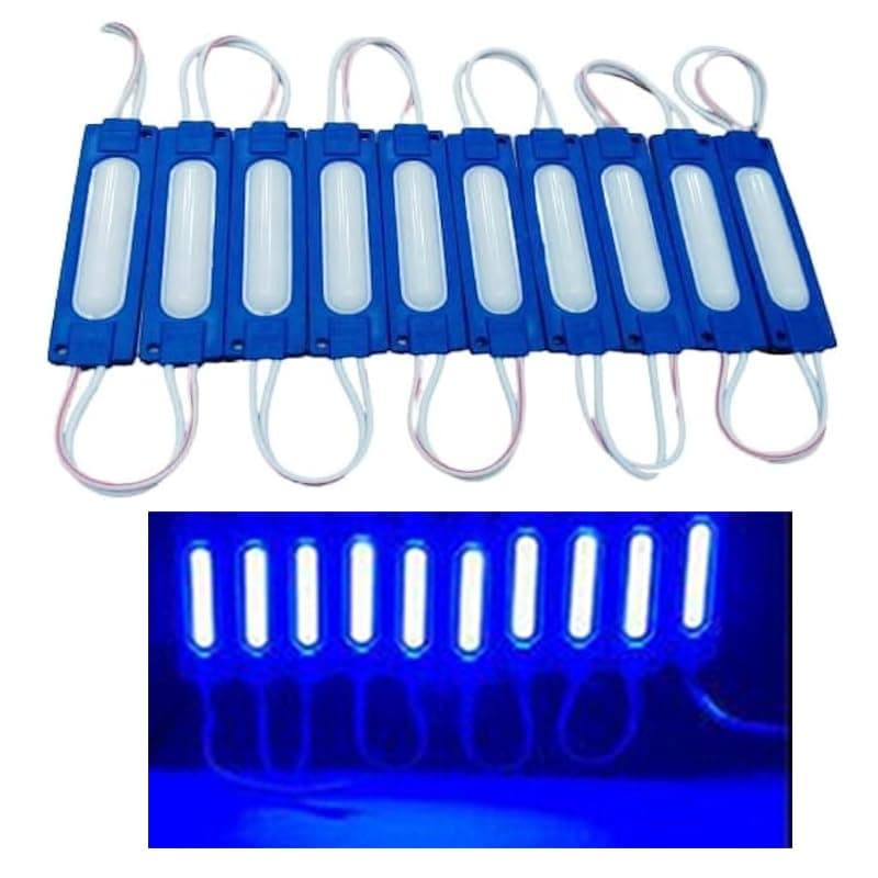 KaberEgypt 2020 - Super Bright DC 12V Waterproof LED Light Module - COB for Cars, Trucks, Signs, Advertising and More with Adhesive Back Tape (10 Pieces, Blue) Vehicle accent light