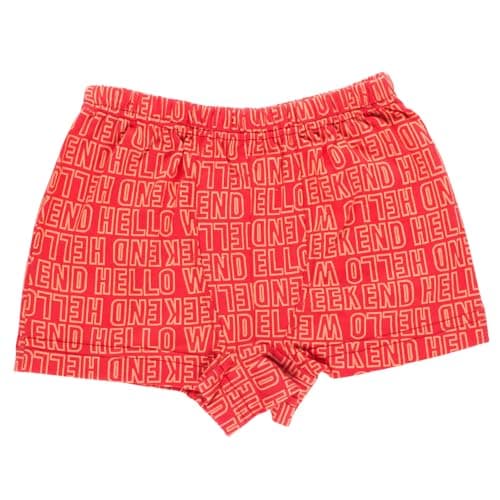 Papillon Cotton Boxer Short Printed Shapes For Boys-Red-6Year Underpants