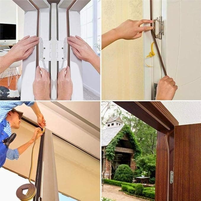 Door Seal Weather Stripping, Window Rubber Seal Strip Self Adhesive Foam Tape for Door Window Gap and Wind Blocker, Sound And Dust Proof (10M)