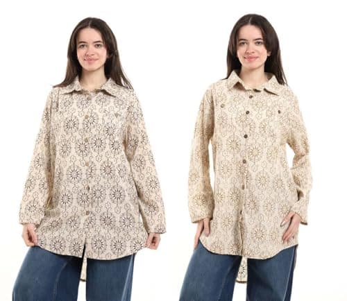 Red Circle Womens Bundle of 2 Oversized Button-Down Tunic Shirt Bundle of 2 Oversized Button-Down Tunic Shirt
