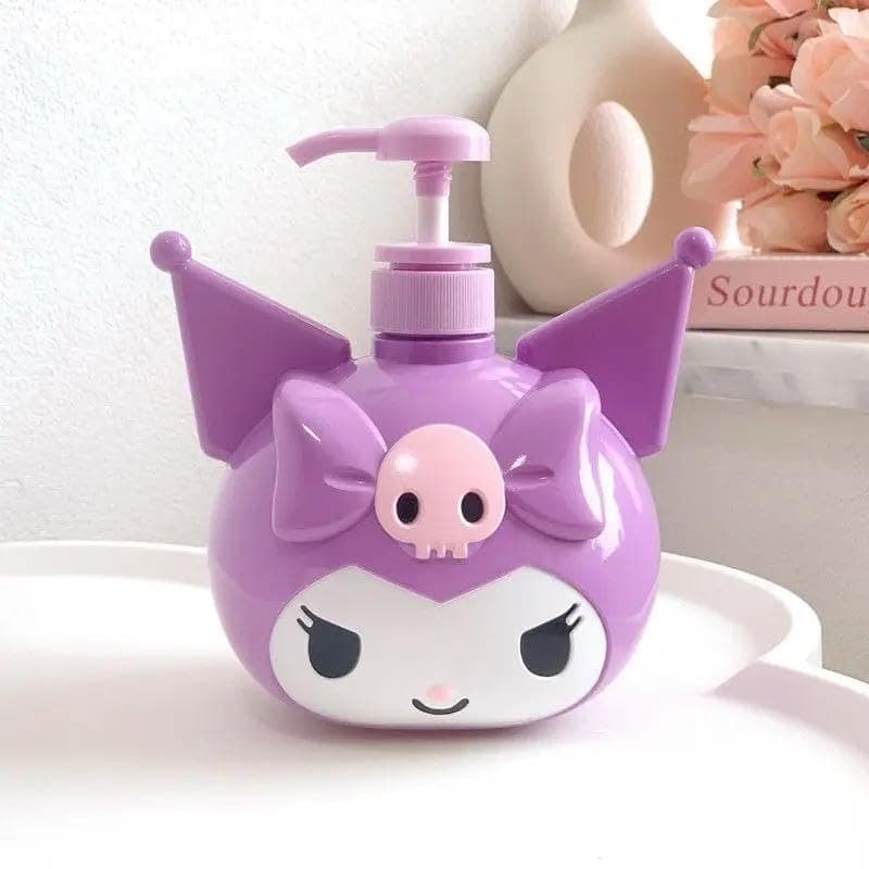 Kids Soap Dispenser - Adorable Cartoon Style Liquid Soap Container with Pump Purple Color Suitable for Bathroom Kitchen Home Decor Item