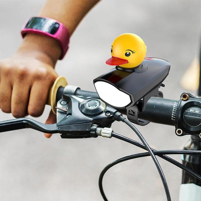 KaberTrade Bike Headlight Bicycle Headlight with Five Different Sounds (LED & Duck Flashlight, USB Charging, Code:10535)