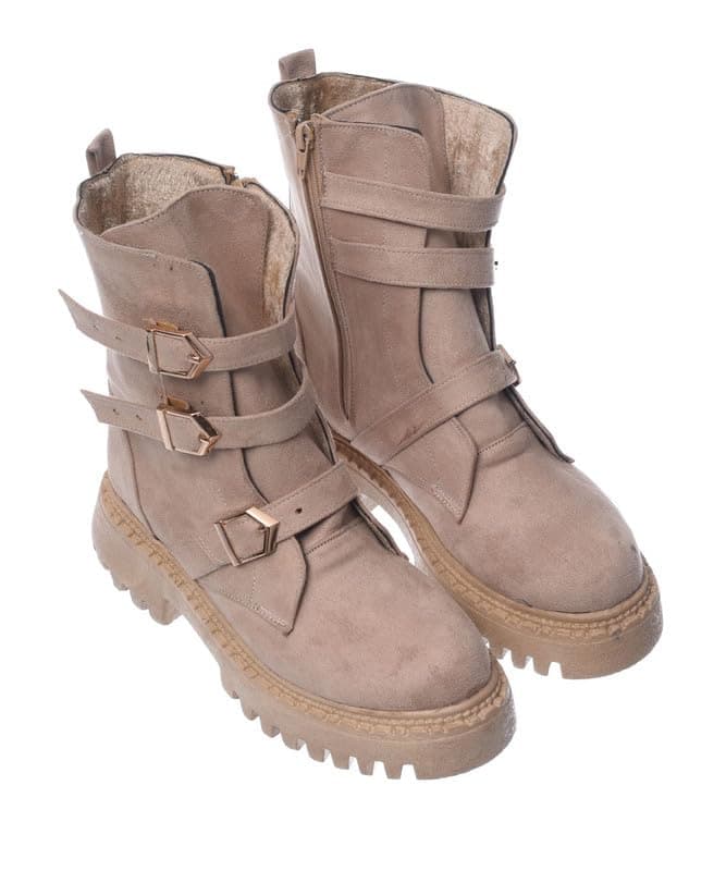B&W womens B&W-W056-Beige Sneaker Boot