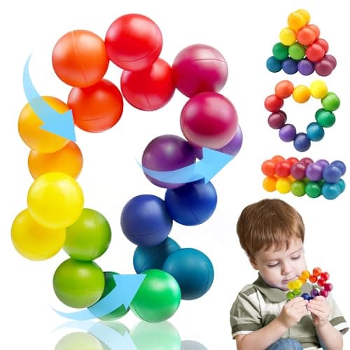 Sensory Autism Balls Toy for Kids, Airplane Travel Toys for Age 3+ 4 5-7 4-8 School Fidget Classroom Autistic Calm Down Treasure Prize Box Dementia Activities Easter Basket Stuffers Gifts