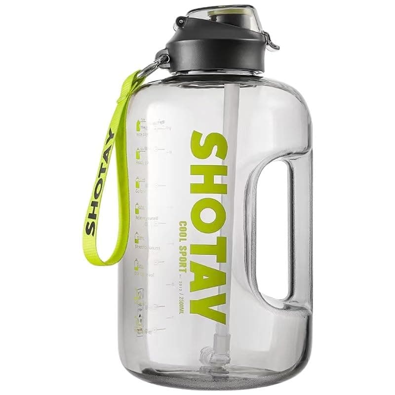 Water Bottle 1.5 L with Time Marker, Removable Straw, BPA-Free, Leak-Proof Reusable Sports Drinking Bottle for Gym, School and Outdoor
