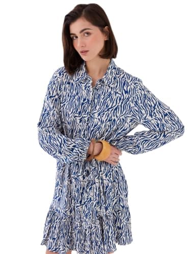 LC WAIKIKI Woman Patterned Long Sleeve Women's Shirt Dress