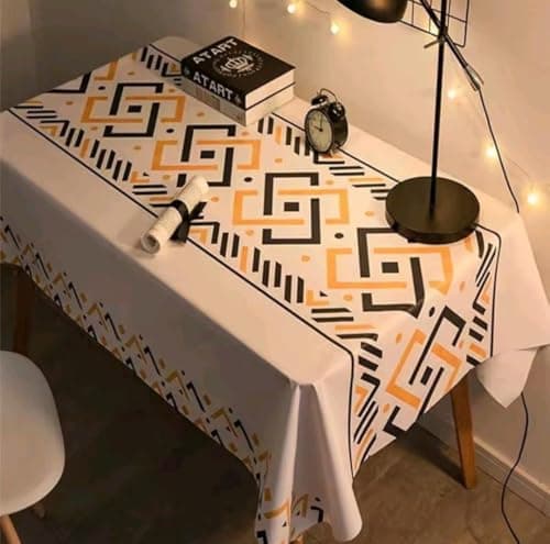Generic Tablecloth, Chenel Fabric Digital Print, 140 cm x 210 cm, Machine Washable, set of 1 .flo